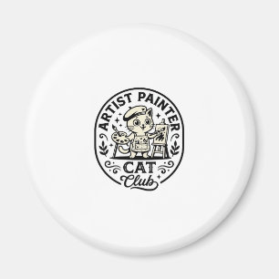 Künstler Maler Katze Lustige Katze Grafik - Künstl Magnet
