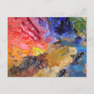 Künstler Malerpalette Farbige Farbe Postkarte