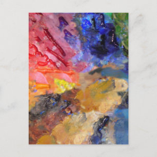 Künstler Malerpalette Farbige Farbe Postkarte