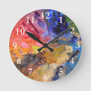 Künstler Malerpalette Farbige Farbe  Runde Wanduhr