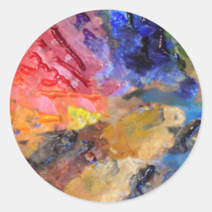 Künstler Malerpalette Farbige Farbe Runder Aufkleber