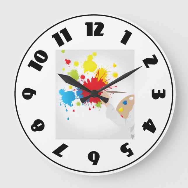 Künstler malt Uhr (Vorderseite)