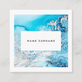 Künstler-Marmoraqua-Aquarell-Quadrat-Visitenkarte Quadratische Visitenkarte