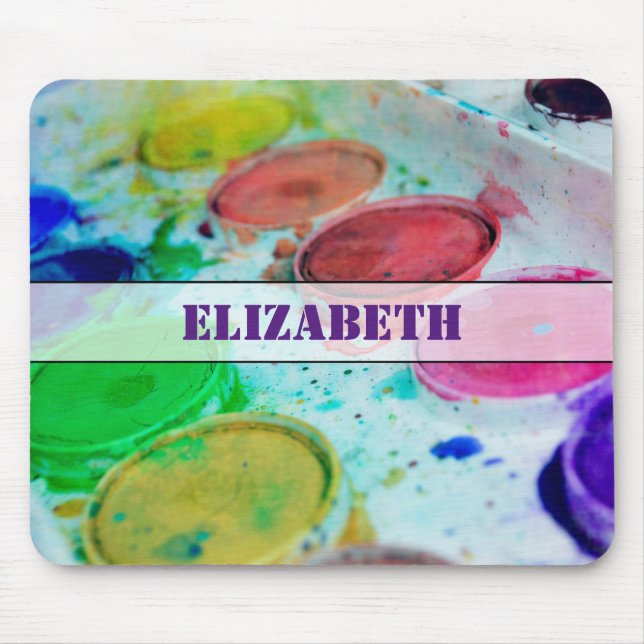Künstler mehrfarbige Farbpalette Mousepad (Vorne)