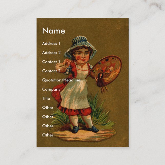Künstler mit Malerpinsel und Palette Visitenkarte (Vorderseite)