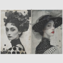 Künstler Mixed Media Schwarz-weiße große Gesichter