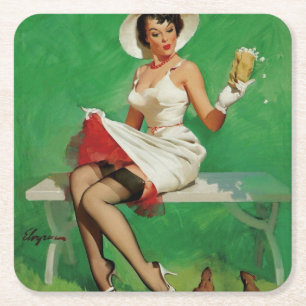 Künstler Rechteckiger Pappuntersetzer