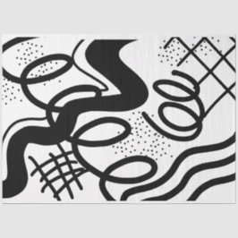 Künstler Schwarz-weiß große Abstrakte Wave Textur Seidenpapier