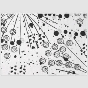 Künstler Schwarz-weiße große Abstrakte Spirale Tex Seidenpapier