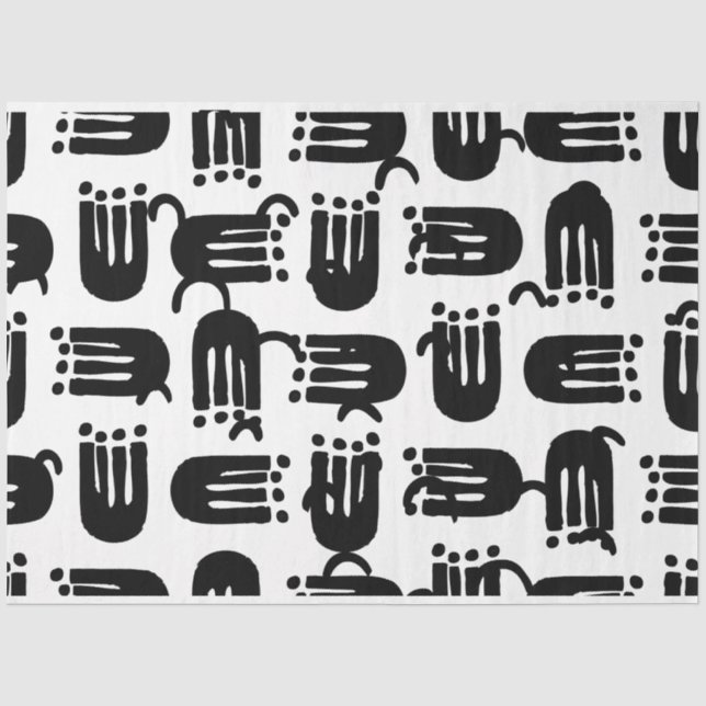 Künstler Schwarz-weiße große Comb Dot Textur Seidenpapier (Vorderseite)