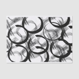 Künstler Schwarz-weiße große dunkle Circle Line Te Seidenpapier