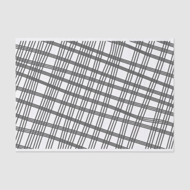 Künstler Schwarz-weiße Große Gitter Muster Textur Seidenpapier (Vorderseite)