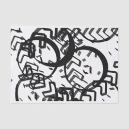 Künstler Schwarz-weißen großen Kreis Zickzack Text Seidenpapier