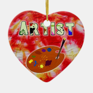 Künstler Tie Dye Weihnachtsbaumanhänger Keramik Ornament