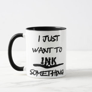 Künstler Tinte Zeichnung Typografie Kaffee Tasse