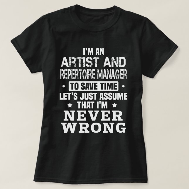 Künstler und Repertoiremanager T-Shirt (Design vorne)