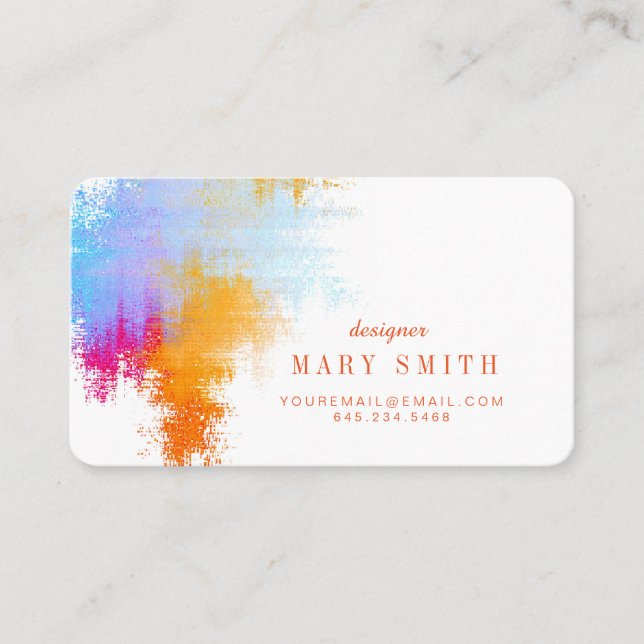 Künstler-Visitenkarte-runde Ecken Visitenkarte (Vorderseite)