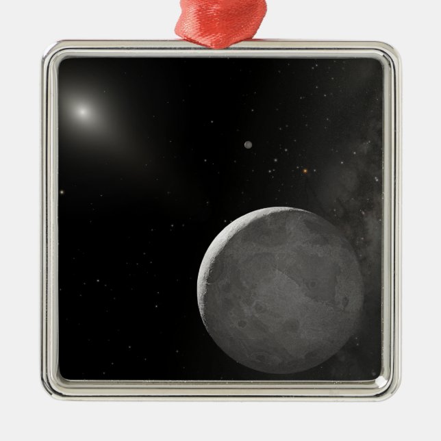 Künstlerbegriff Kuiper Belt Objekt Silbernes Ornament (Vorne)
