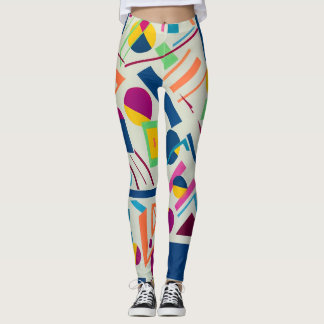 Künstlerdesignte, farbenfrohe Leggings mit voller 