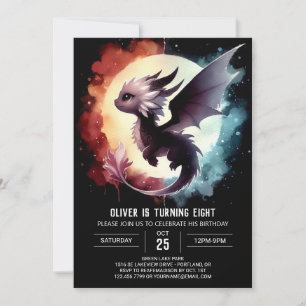 Künstlerdrache Birthday Printable Einladung