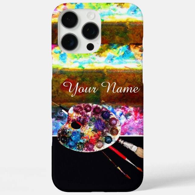 KÜNSTLERFARBPALETTE UND BRUSCHEN, schwarz Case-Mate iPhone Hülle (Rückseite)