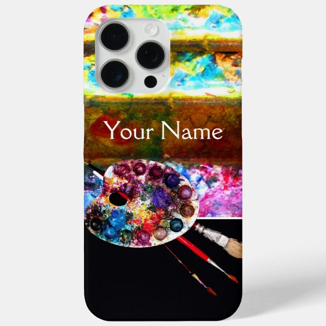 KÜNSTLERFARBPALETTE UND BRUSCHEN, schwarz Case-Mate iPhone Hülle (Rückseite)