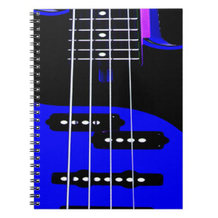Künstlergitarre Blau und Schwarz Notizblock