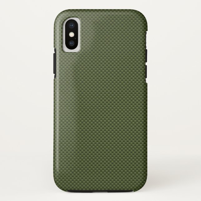 Künstlergrüne Carbon-Faser Case-Mate iPhone Hülle (Rückseite)