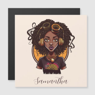Künstlerin Afro Woman Magnetkarte