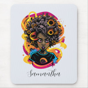 Künstlerin Afro Woman Mousepad