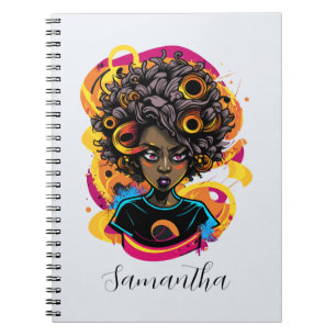 Künstlerin Afro Woman Notizblock