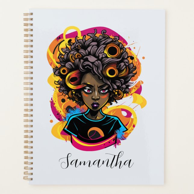 Künstlerin Afro Woman Planer (Vorderseite)