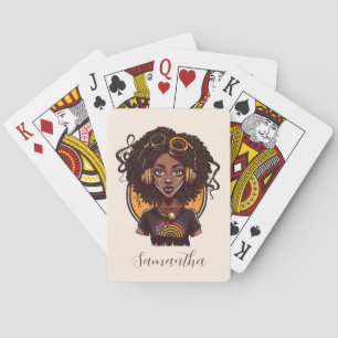 Künstlerin Afro Woman Spielkarten