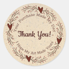 Künstlerin dankt Ihnen für Ihren Einkauf-Rundaufkl Runder Aufkleber
