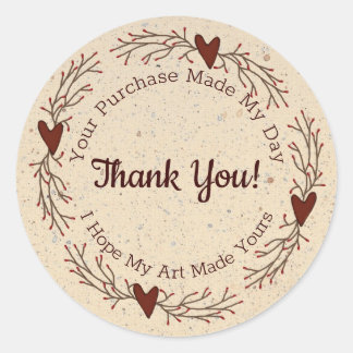 Künstlerin dankt Ihnen für Ihren Einkauf-Rundaufkl Runder Aufkleber