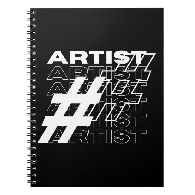 Künstlerin Hashtag Typografie Notizblock (Vorderseite)