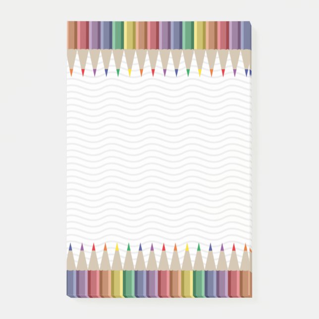 Künstlerin Lehrerin Colored Pencil Post-it Klebezettel (Vorderseite)