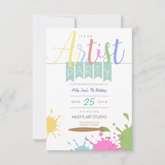 Künstlerin | PARTY Einladung (Vorderseite)