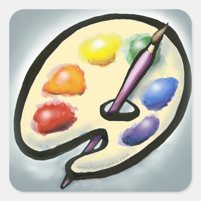 Künstlerin Quadratischer Aufkleber (Vorderseite)