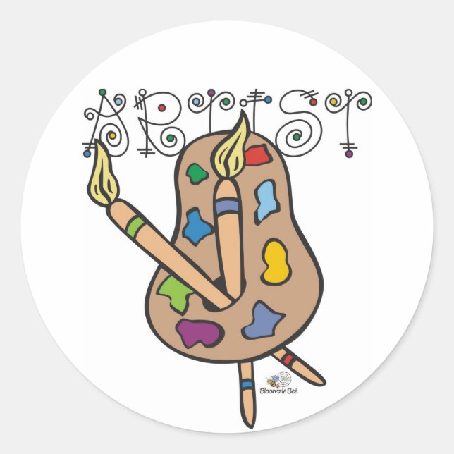 Künstlerin Runder Aufkleber (Vorderseite)