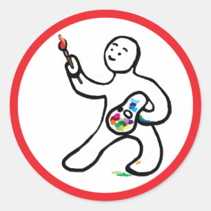 Künstlerin Runder Aufkleber