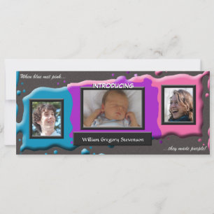 KünstlerInnen Rosa und Blau Lila Geburtserklärung Ankündigung