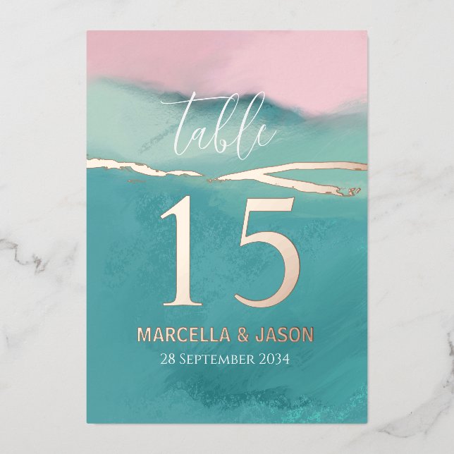 Künstlerisch Abstrakte Landschaft Hochzeitsszene T Folieneinladung (Vorderseite)