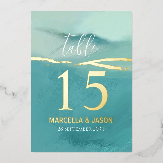 Künstlerisch Abstrakte Landschaft Hochzeitsszene T Folieneinladung (Vorderseite)