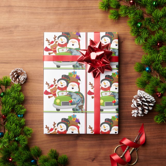 Künstlerisch als Rudolph Holiday Wrapping Paper Geschenkpapier (Feiertagsgeschenk)