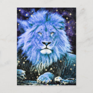 *~* Künstlerisch AP23 Artistic Celestial Blue LION Postkarte