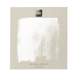 Künstlerisch Beige Formal Monogram Name Einzigarti Notizblock