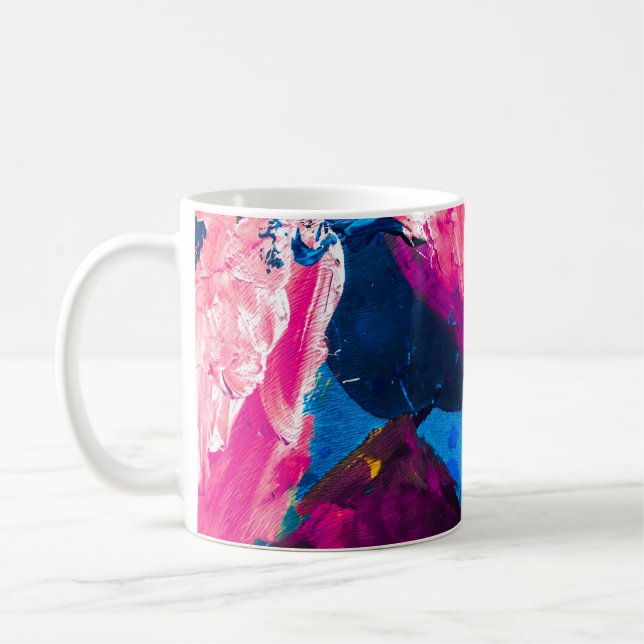 Künstlerisch bemalte Textur, moderne Dekoration. Kaffeetasse (Links)