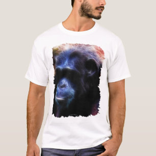 Künstlerisch Blue Chimpanze Portrait T - Shirt