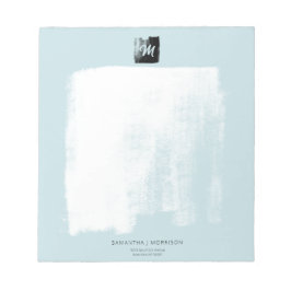 Künstlerisch Blue Formal Monogram Name Unique Eleg Notizblock